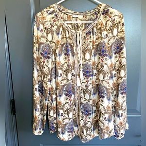 Anthropologie Paisley Long Sleeve Blouse